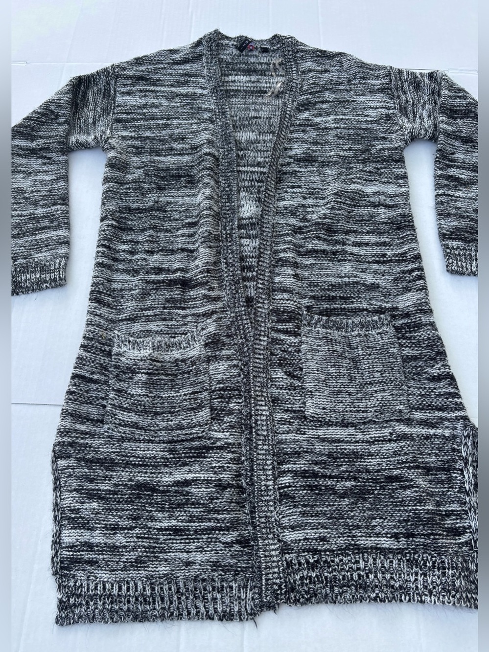 Poof! Long Cardigan Sweater with Pockets Medium